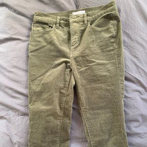 LOFT 25P green high waisted corduroy pants